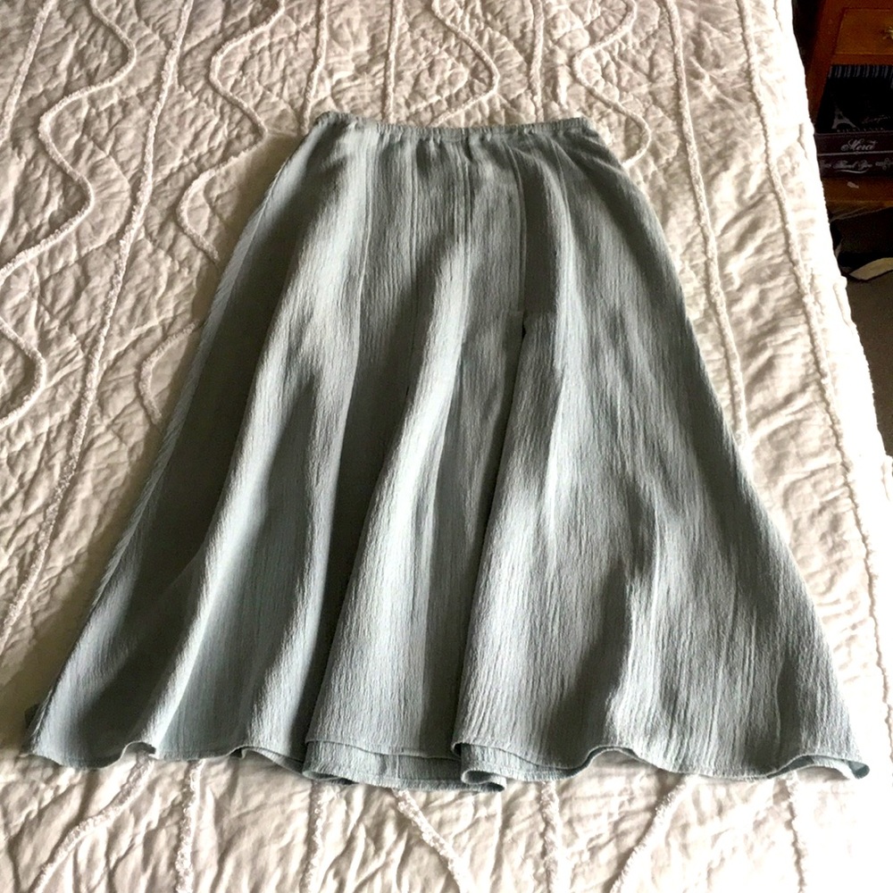 Blue-grey long skirt (organic cotton, hemp, silk) by J.Jill